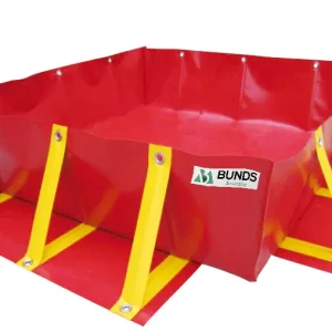 Collapsible bunds and vehicle wash mats for spill containment